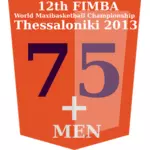 75 + FIMBA championship logo idé vektorbild