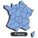 Provincies van Frankrijk vector tekening