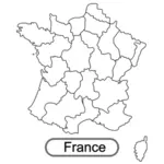 Carte muette de l'illustration vectorielle France