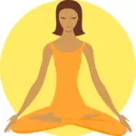Vector miniaturi practicant de yoga