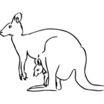 Kangaroo drawing vector image