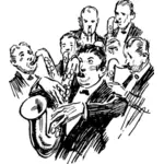 Men playing saxophones