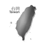 Mapa de cinza da imagem vetorial de Taiwan