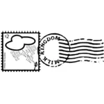 Image clipart vectoriel du timbre postal temps pluvieux