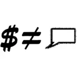 Geld-Symbol- und Rede-Blase