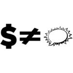Simbolo del dollaro e il discorso bolla vettore