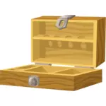 Opened wooden box