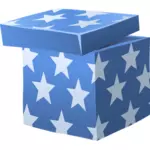 Ilustracja wektorowa niebieskie prezenty pudełko z pokrywą