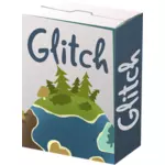 Glitch brand box vector illustration