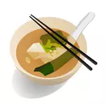 सदिश आरेखण सेवारत miso सूप