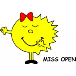 Miss Open emoticon vector illustraties