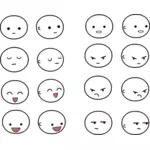 Disegno dei set di emoticon-come espressioni di vettore