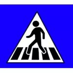 Pedestrian crossing traffic caution sign vector drawing