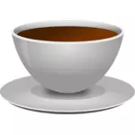 写実的なコーヒー カップを受け皿付けのベクトル画像