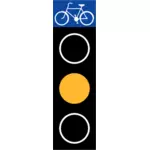 Vector bildet av Gult trafikklys for sykler