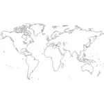 ライン アートの世界地図ベクトル イラスト