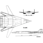 T4MS-200 aircraft vector image