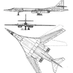 Tupolev 160 luftfartyg vector grafik