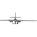 Tupolev 160 lentokoneen takanäkymä vektori kuva