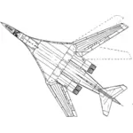 Tupolev 160 vliegtuigen bovenaanzicht vectorillustratie