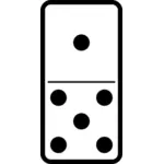 Domino bricka 1-5 vector ritning