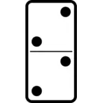 Domino tile double two vector image