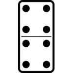 Domino tegel dubbele vier vector illustraties