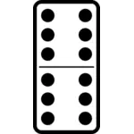 Domino tegel dubbele zes vectorafbeeldingen