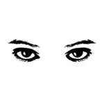 Vector image of woman's eyes and eyebrows
