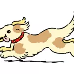 Image vectorielle heureux running dog