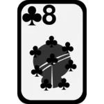 Eight of Clubs funky playing card vector image