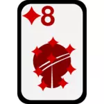 Eight of Diamonds funky playing card vector clip art