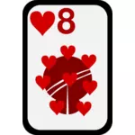 Eight of Hearts funky playing card vector clip art