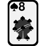 Eight of Spades funky playing card vector clip art