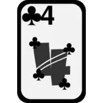 Quatre des image vectorielle de Clubs funky carte à jouer