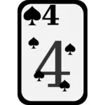 Four of Spades funky playing card vector clip art