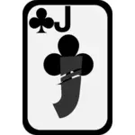 Jack klubů funky hrací karta vektorový obrázek