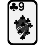 תשעה בתמונה וקטורית קלף משחק פאנקי מועדונים
