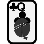 Queen of Clubs funky playing card vector image