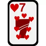 Seven of Hearts funky playing card vector clip art