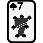 Seven of Spades funky playing card vector clip art