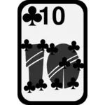 Dix des image vectorielle de Clubs funky carte à jouer
