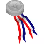 Medalia de platina cu albastru, alb şi roşu panglică vector miniaturi