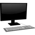 Imagine vectorială de monitor cu tastatura