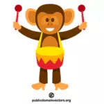 Monkey playing drums