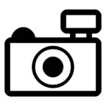 Simple photo camera outline icon vector illustration