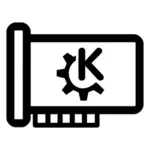 Clip-art de ícone KDE de hardware mono principal vetor