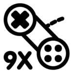 האיור וקטור של סמל KDE בשחור-לבן