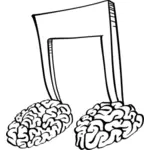 Brain notes vector clip art