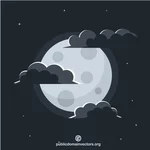 बादलों में चंद्रमा